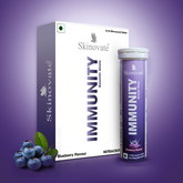 Skinovate Immunity & Energy Booster Blueberry Flavour (2x15 Tablets) With Vitamin C, B-Complex, D, Biotin & Zinc