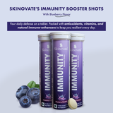 Skinovate Immunity & Energy Booster Blueberry Flavour (2x15 Tablets) With Vitamin C, B-Complex, D, Biotin & Zinc